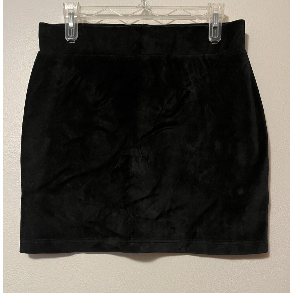 New J Jill Pure Jill Women’s Sz XS Petite Mini Skirt Black Velvet Velour Pull On